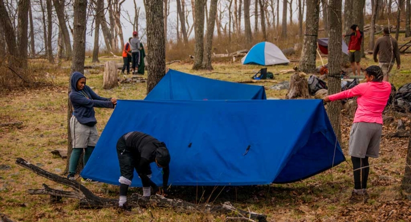 adults unplug on outdoor trip in philadelphia
